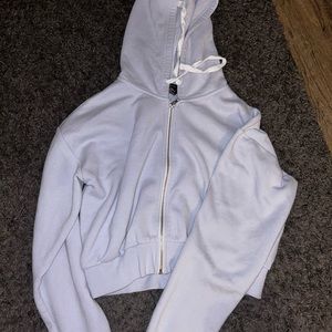 Cropped light purple hoodie jacket